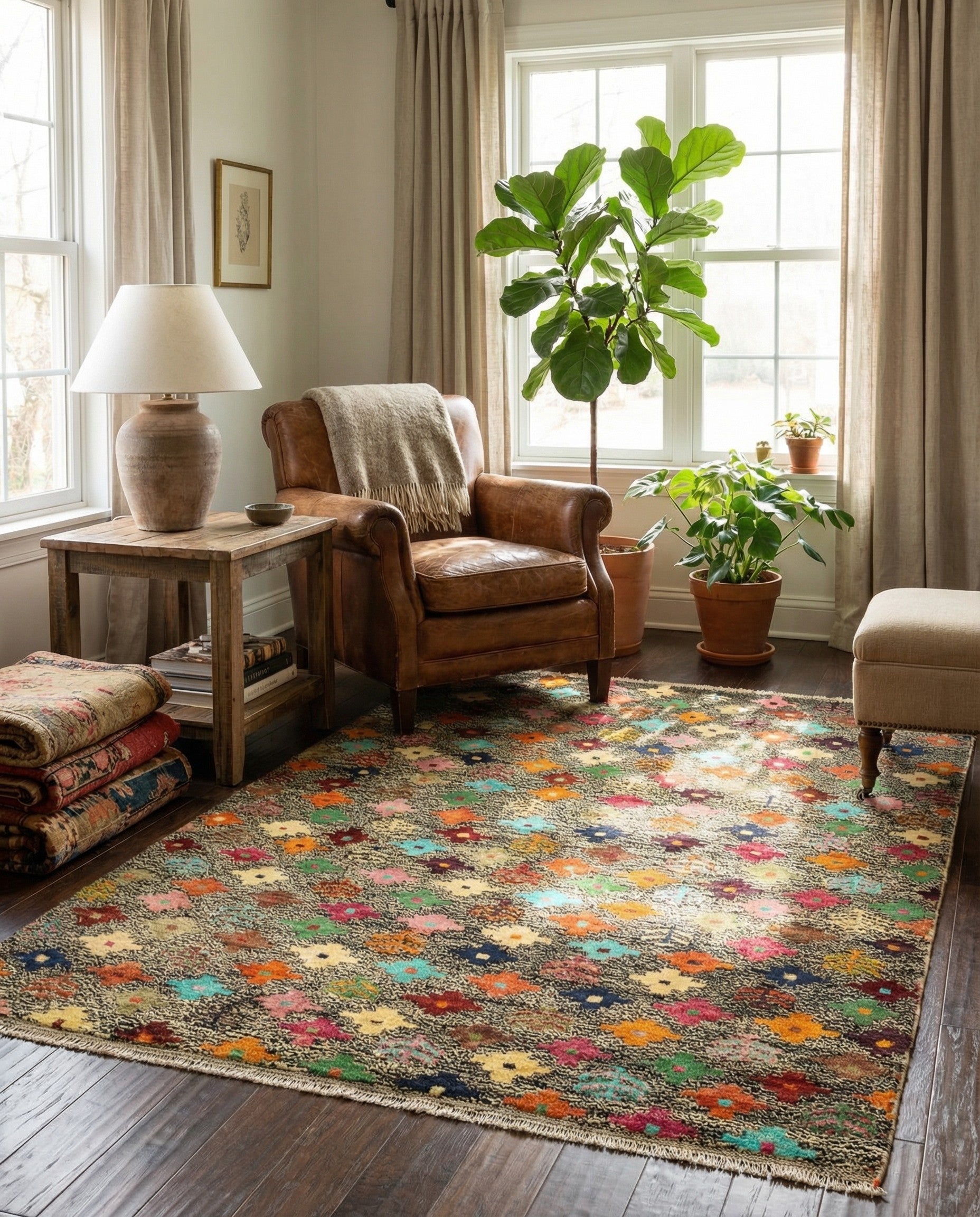 4' 4 x 6' 1 Hand Knotted Balouch Wool Rug