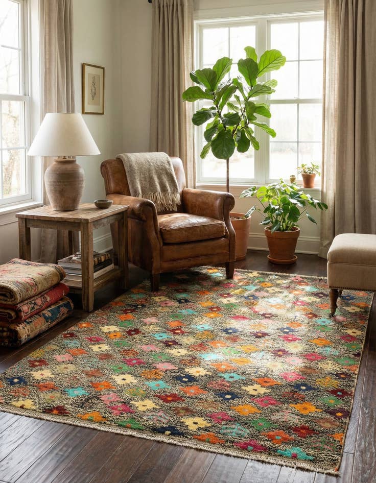 Detail image of 4' 4 x 6' 1 Hand Knotted Balouch Wool Rug