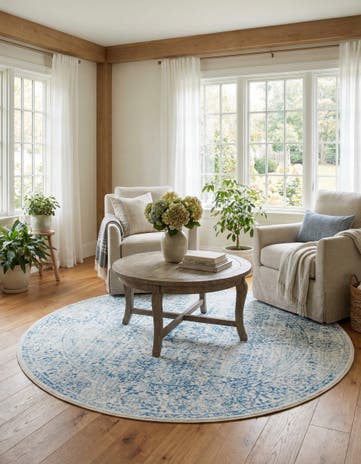 Light Blue Williamsburg Round Rug