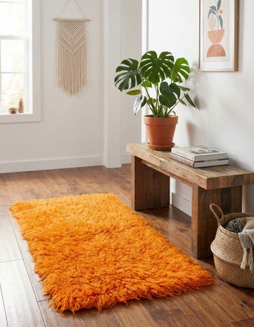 2' 4 x 4' 4 Hand Knotted Moroccan Wool Runner Rug