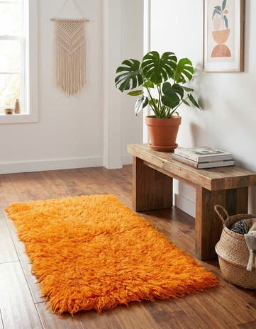 2' 4 x 4' 4 Hand Knotted Moroccan Wool Runner Rug