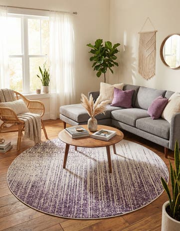 Purple Angelica Round Rug
