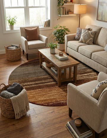 6' x 6' Coffee Shop Round Rug