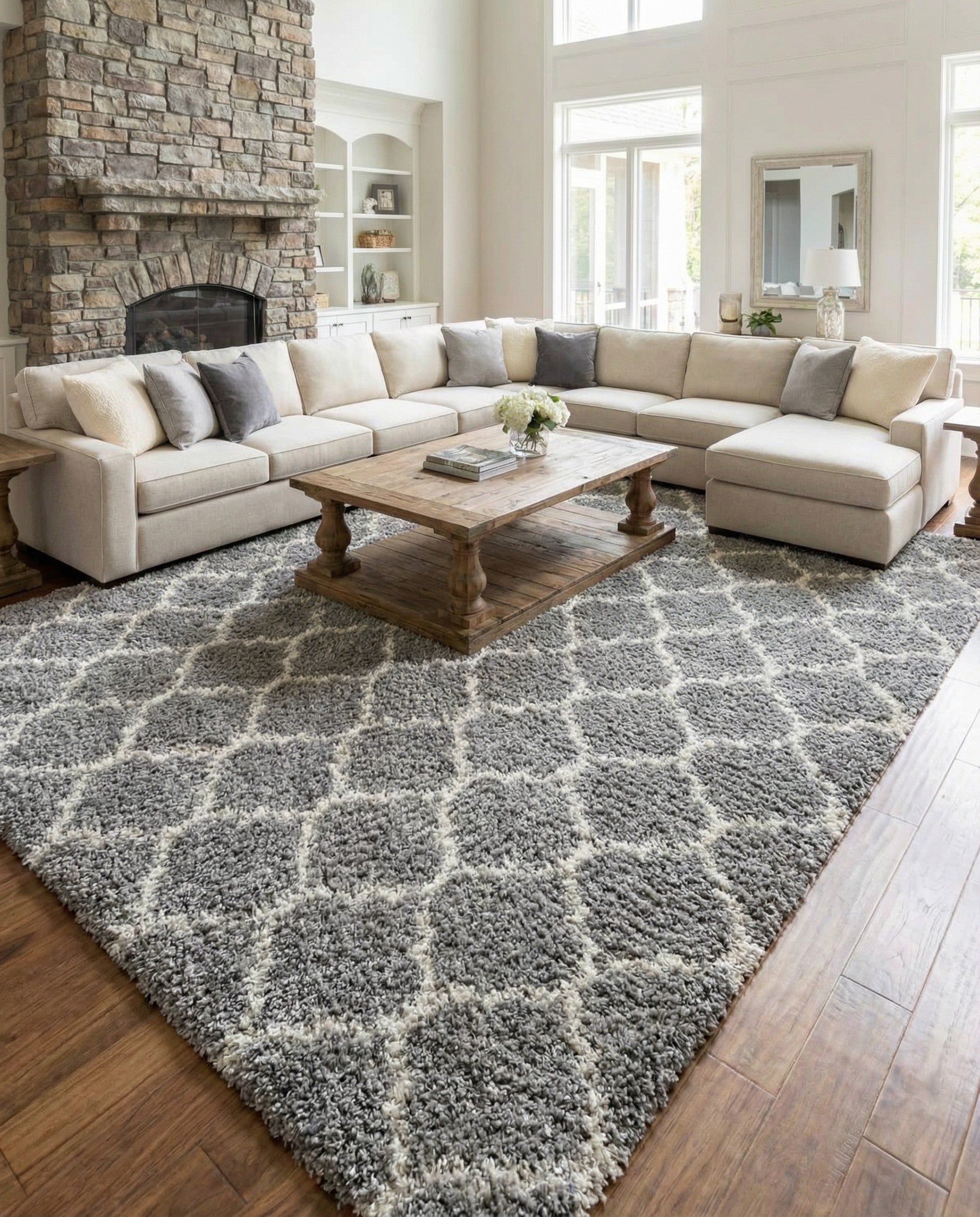  10' x 13' Lattice Shag Rug