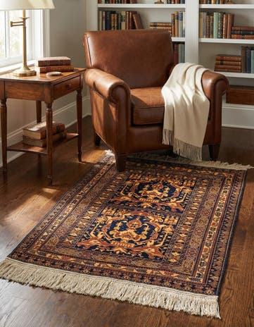 3' 2 x 4' 7 Hand Knotted Afghan Akhche Oriental Wool Rug