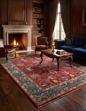 8' 2 x 9' 9 Hand Knotted Heriz Rug