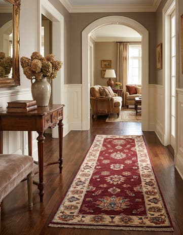 2' 1 x 6' 4 Hand Knotted Ziegler Runner Rug