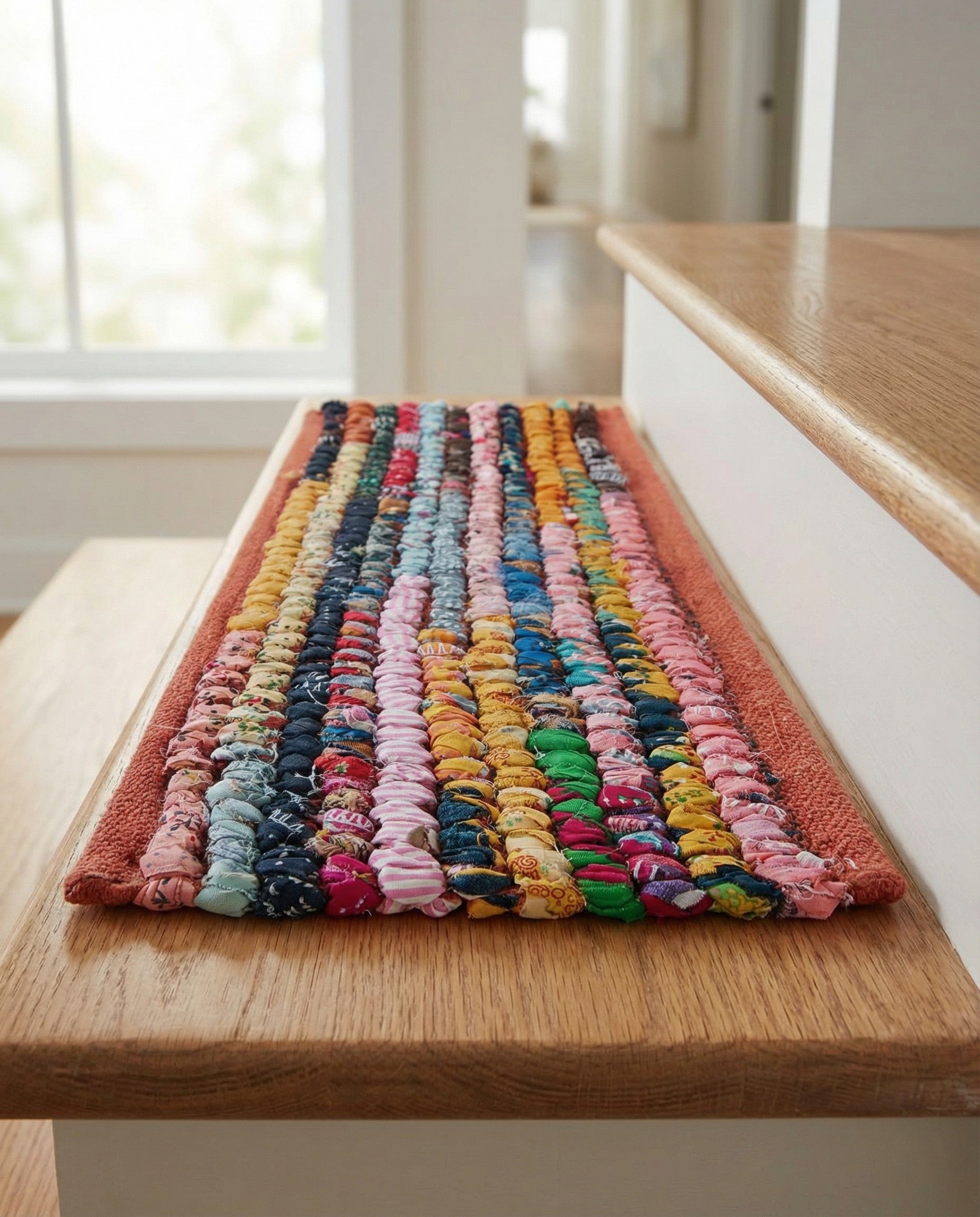 0' 9 x 2' 6 Braided Chindi Stair Rug