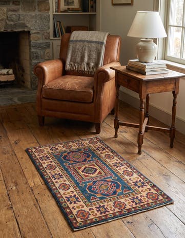1' 11 x 2' 11 Hand Knotted Kazak Rug