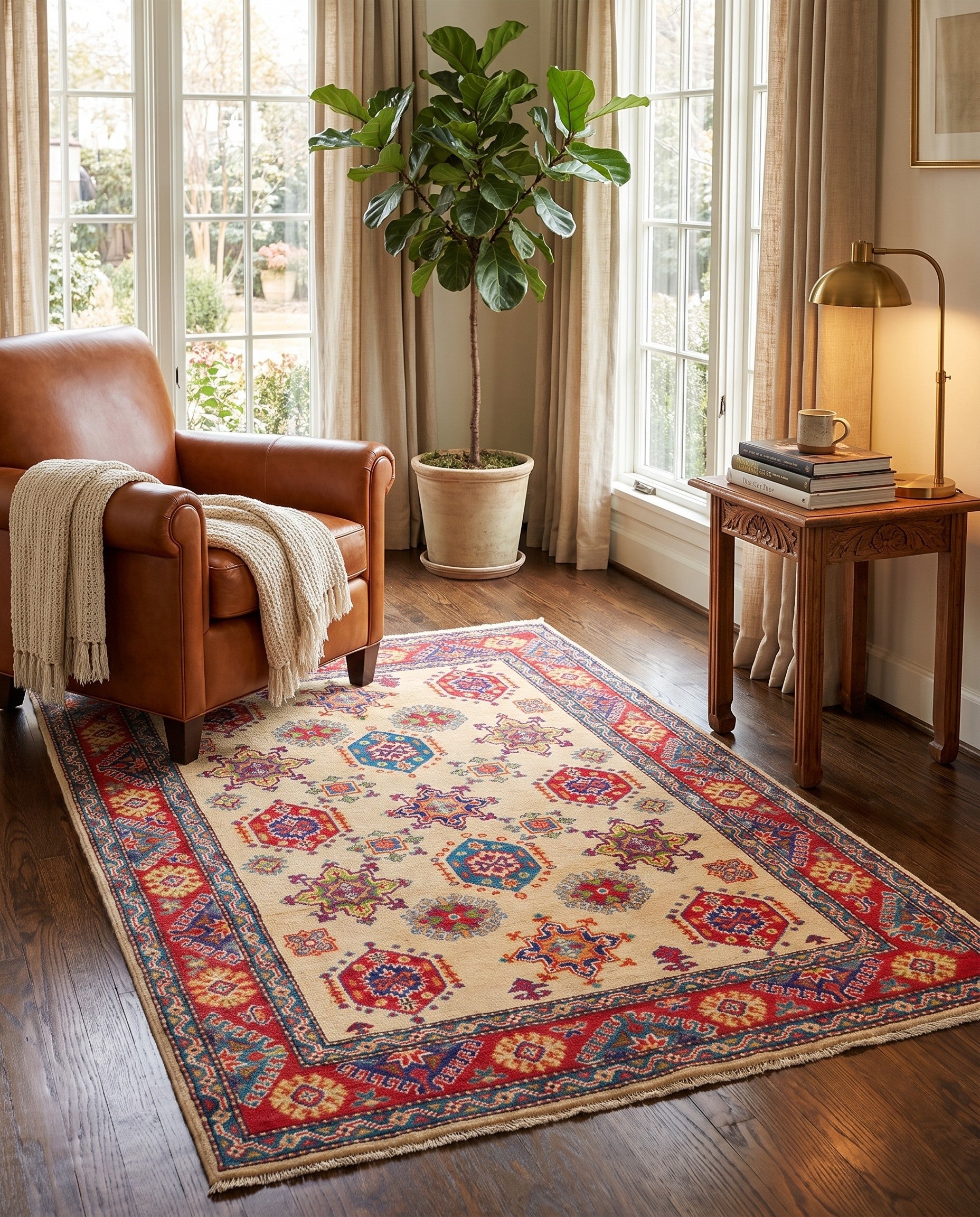 4' x 6' Hand Knotted Kazak Rug