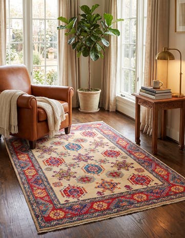 4' x 6' Hand Knotted Kazak Rug