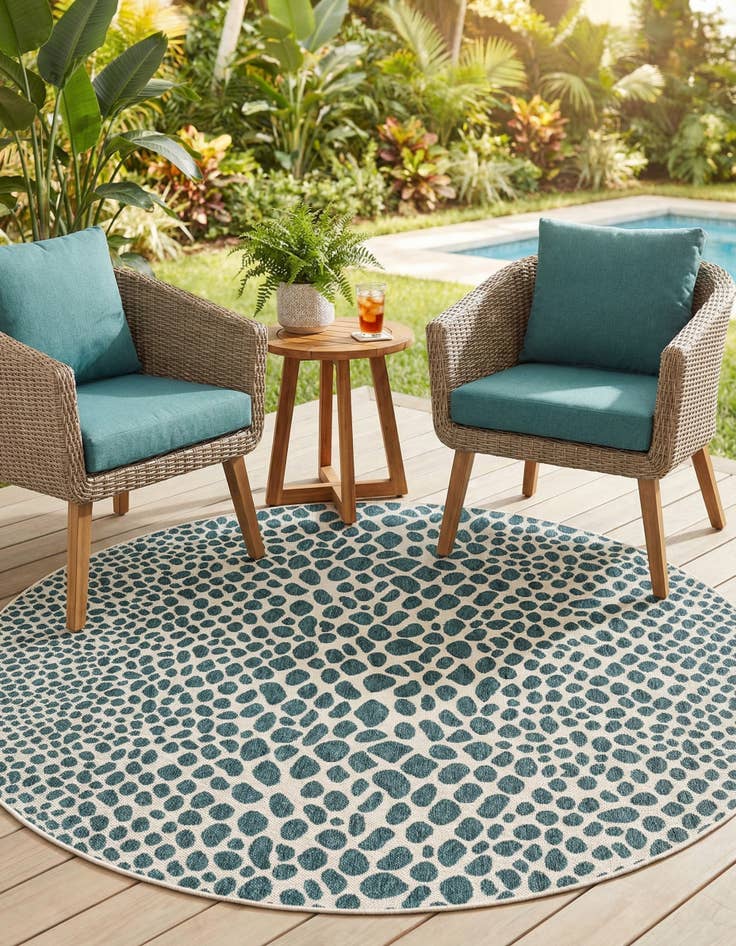 Detail image of 6' x 6'  Washable Jill Zarin Indoor / Outdoor Round Rug