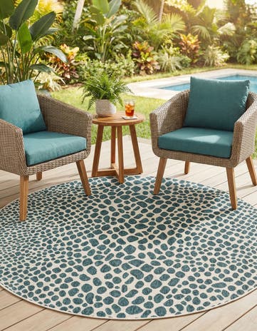 6' x 6' Easy-Clean Jill Zarin Indoor / Outdoor Round Rug