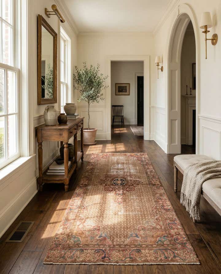 4' 6 x 9' 4 Hand Knotted Ultra Vintage Persian Wool Runner Rug