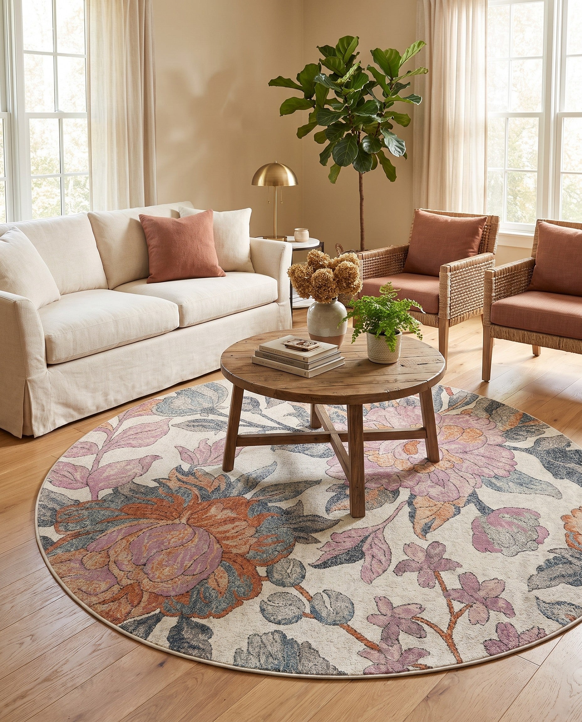 185cm x 185cm Blossom Round Rug