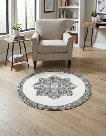 Gray Venice Round Rug