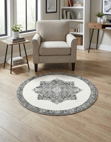 Gray Venice Round Rug