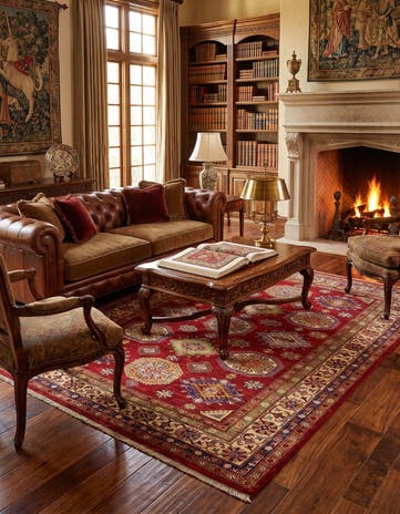 5' 11 x 7' 10 Hand Knotted Kazak Rug