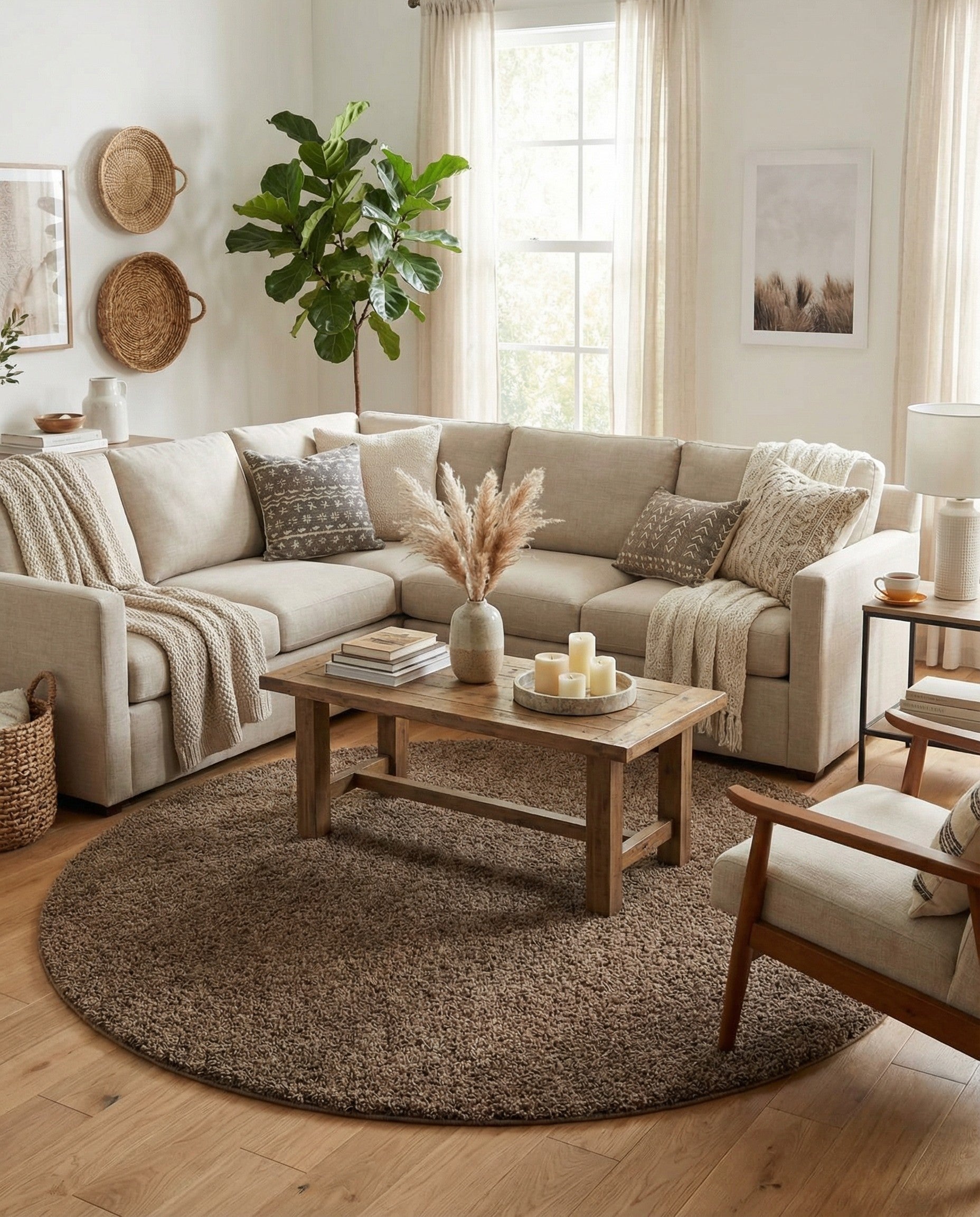 7' 10 x 7' 10 Solid Shag Round Rug