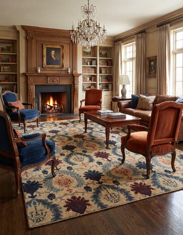8' 9 x 12' 4 Hand Knotted Ziegler Rug