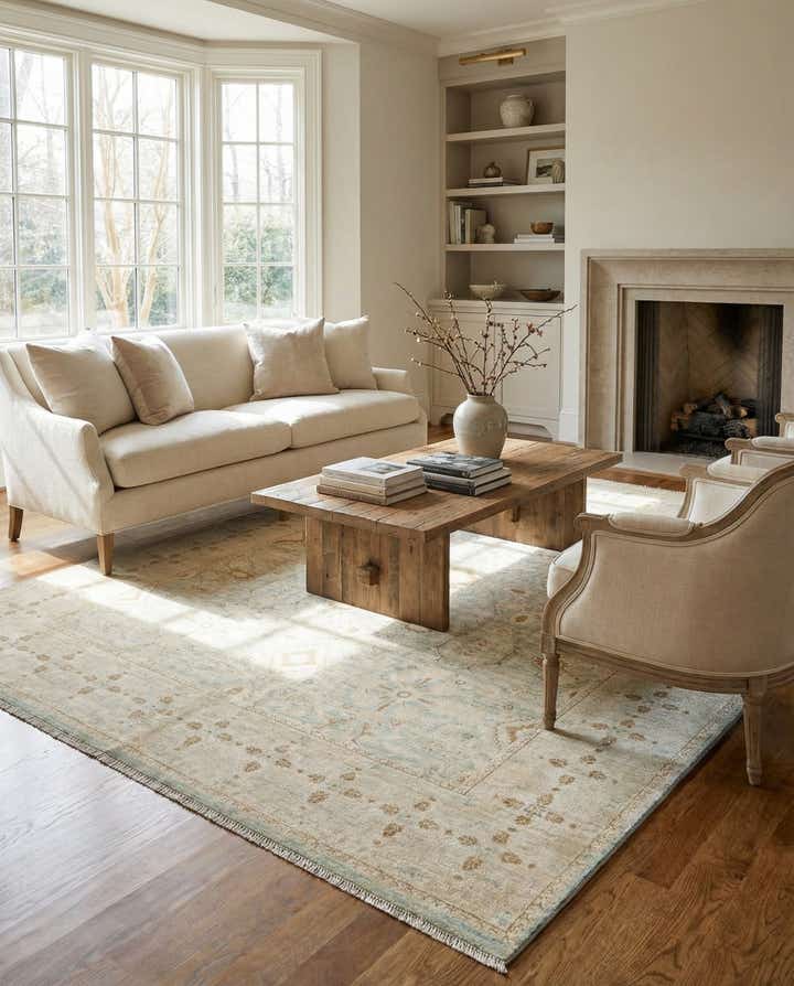4' 10 x 6' 7 Hand Knotted Ziegler Rug