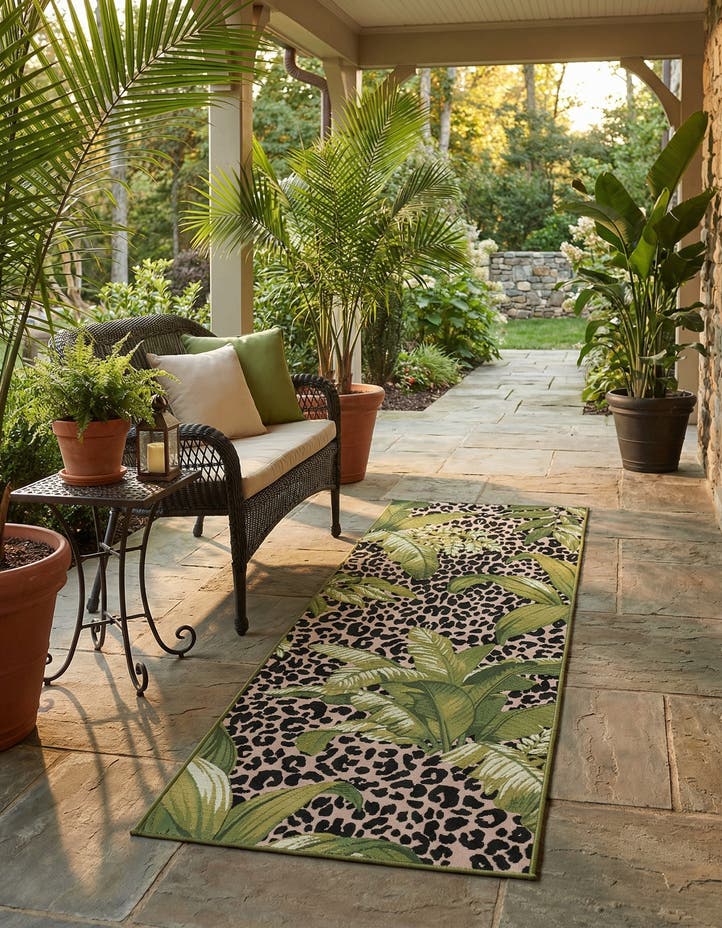 2' 7 x 7' Easy-Clean Botanical Indoor / Outd...