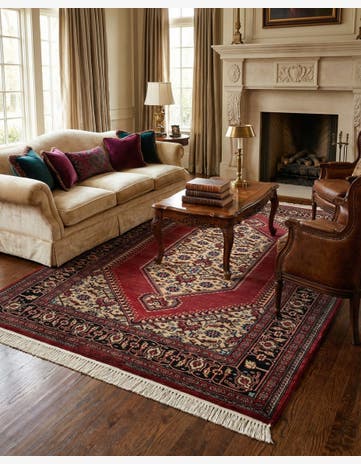 4' 3 x 6' Hand Knotted Lahour Oriental Wool Rug