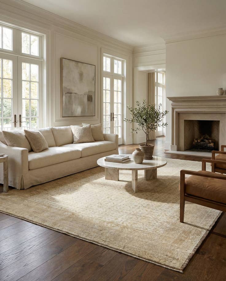 Detail image of 9' 3 x 12' 3 Hand Knotted Oushak Wool Rug