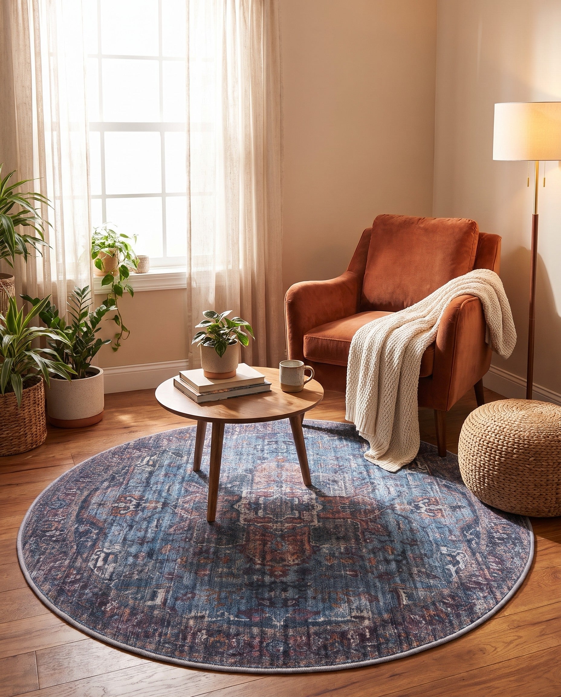 125cm x 125cm Maahru Tapis Rond