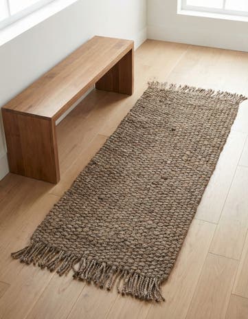 2' x 5' 1 Hand Woven Chunky Jute Runner Rug