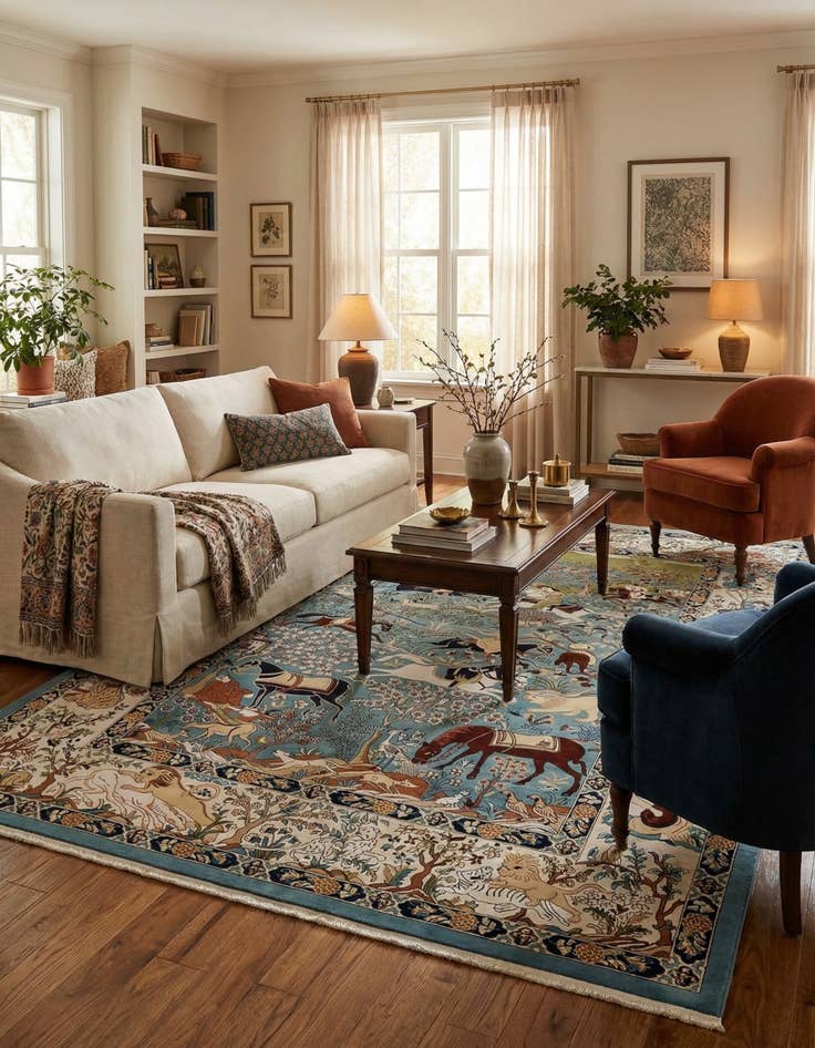 Detail image of 10' x 13' Nain Design Rug