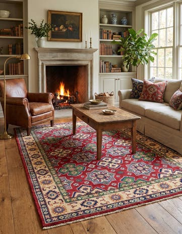 4' 9 x 6' 5 Hand Knotted Kazak Rug