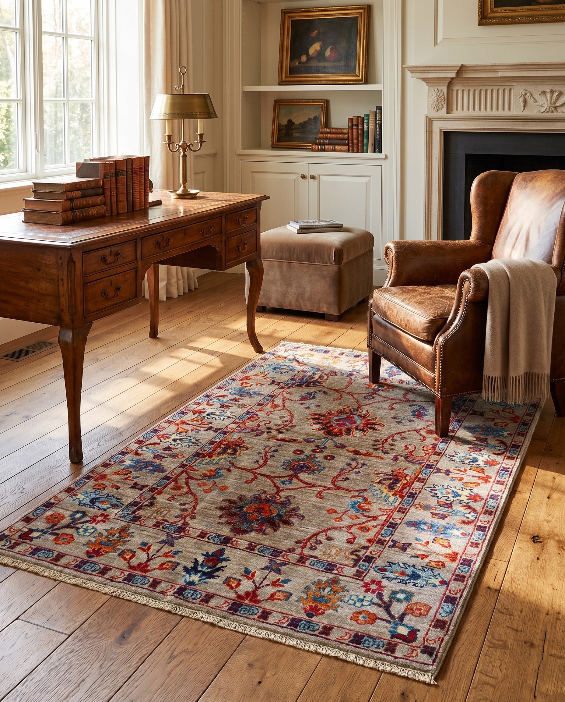 3' 5 x 5' Hand Knotted Ariana Ziegler Rug