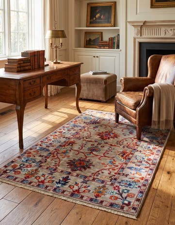 3' 5 x 5' Hand Knotted Ariana Ziegler Rug