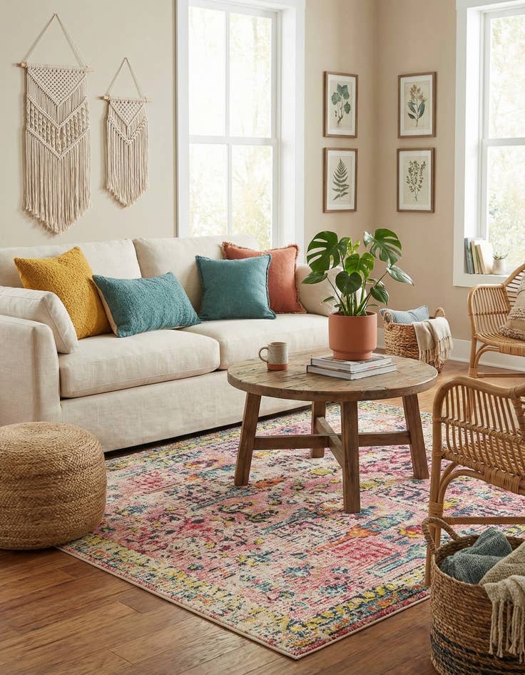 Detail image of 5' 3 x 5' 3  Washable Alta Square Rug