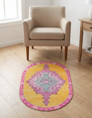 2' x 3' Washable Timeless Oval Rug