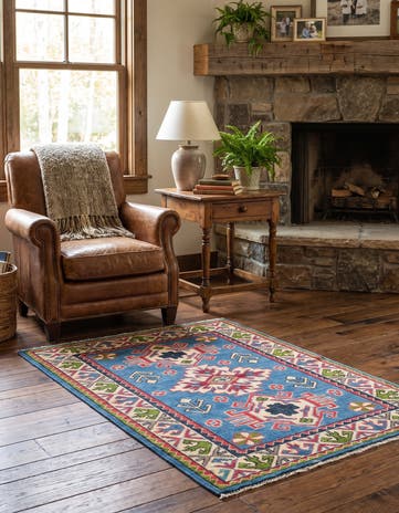 2' 9 x 4' 4 Hand Knotted Kazak Rug