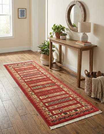 Rust Red Kashkuli Gabbeh Runner Rug
