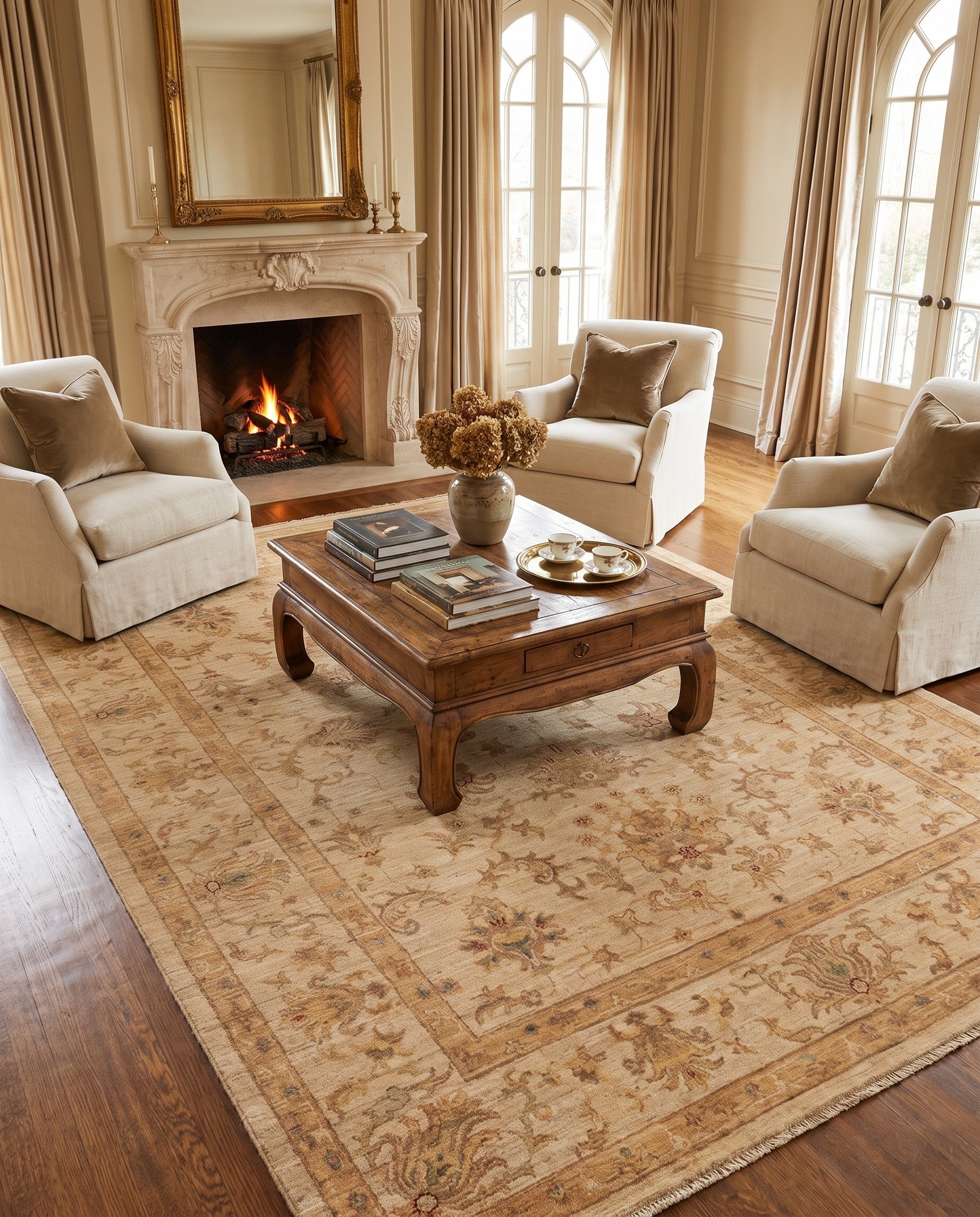 5' 7 x 7' 9 Hand Knotted Peshawar Ziegler Rug