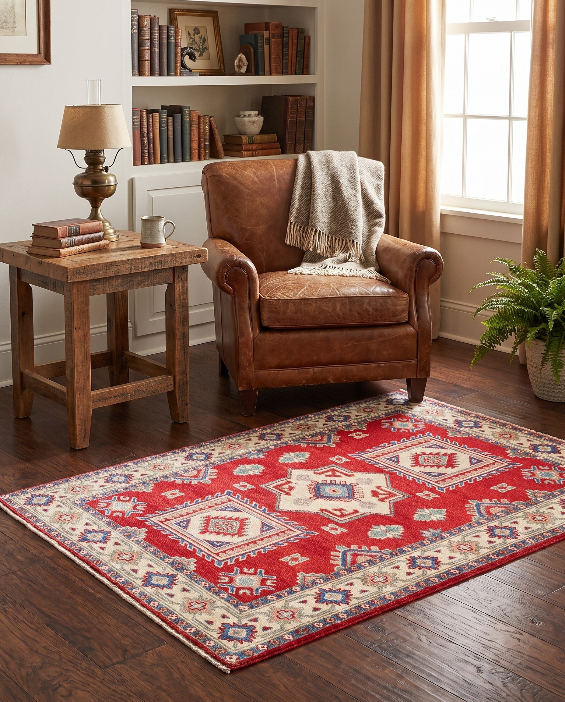 3' 5 x 4' 10 Hand Knotted Kazak Rug
