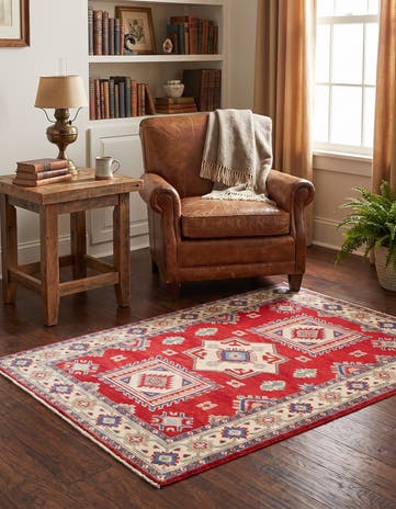 3' 5 x 4' 10 Hand Knotted Kazak Rug