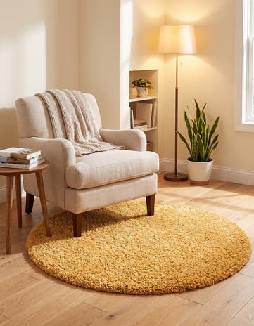 125cm x 125cm Zermatt Shag Rund Teppich