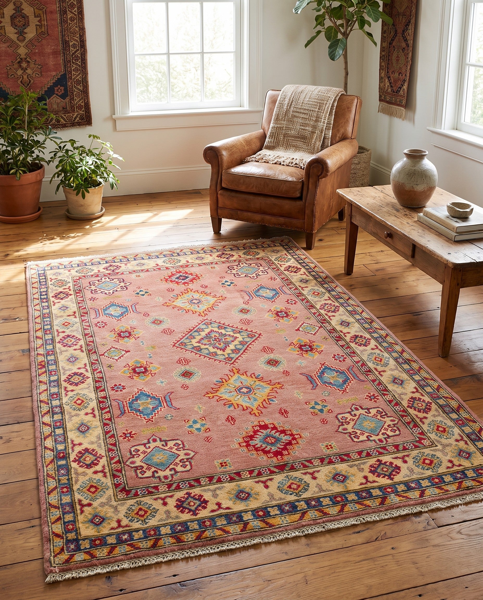 4' x 5' 11 Hand Knotted Kazak Rug