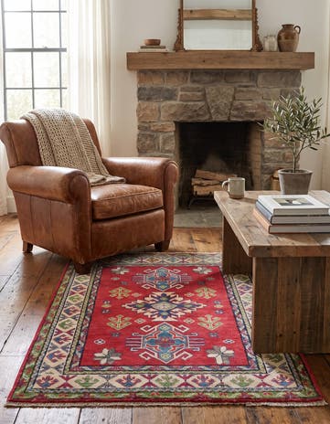 2' 11 x 4' 2 Hand Knotted Kazak Rug