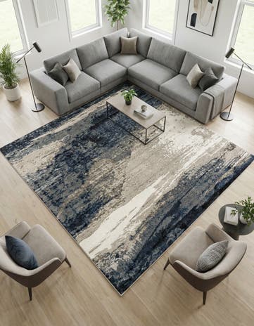 Blue Oslo Square Rug