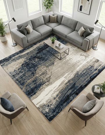 Blue Oslo Square Rug