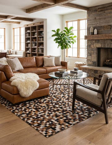 5' 6 x 7' 7 Cowhide Stocks Rug
