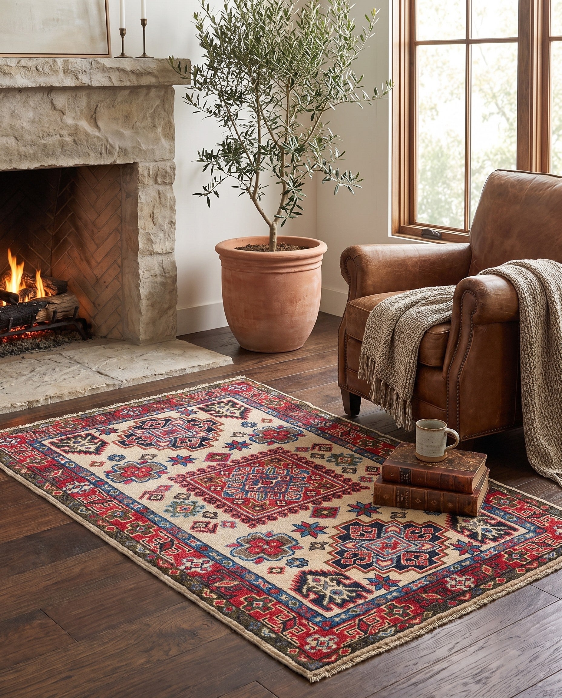 2' 9 x 4' 5 Hand Knotted Kazak Rug