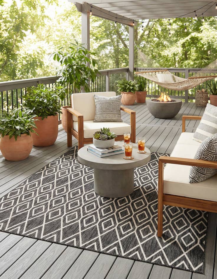 Detail image of 7' 10 x 7' 10 Washable Jill Zarin Turks and Caicos Indoor / Outdoor Square Rug