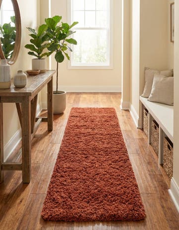 2' x 8' Solid Shag Runner Rug